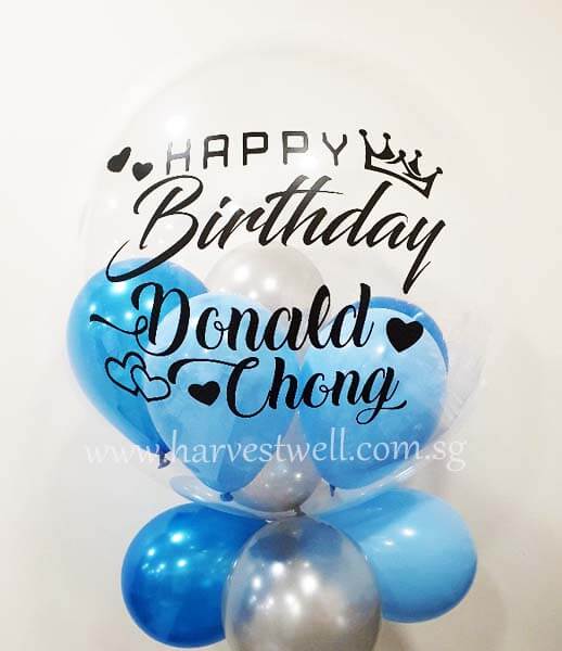 Happy Birthday King Print On Bubble Balloon